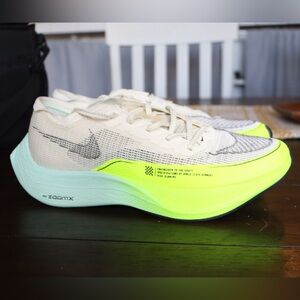 Nike Air Zoom Alphafly Next% Fly knit Size 9 Blue/Yellow/White